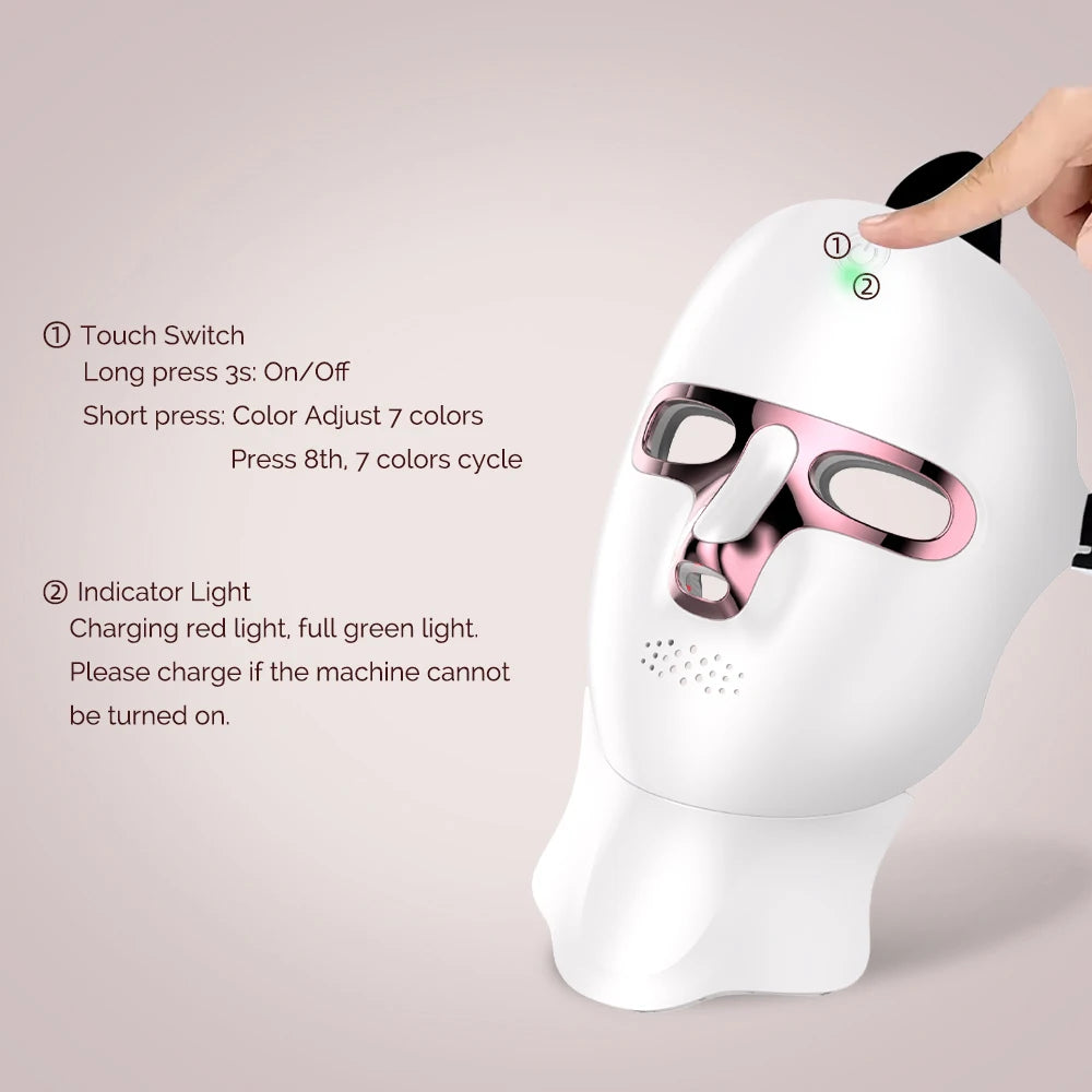Glowory™  Wireless 7-Color LED Face & Neck Mask