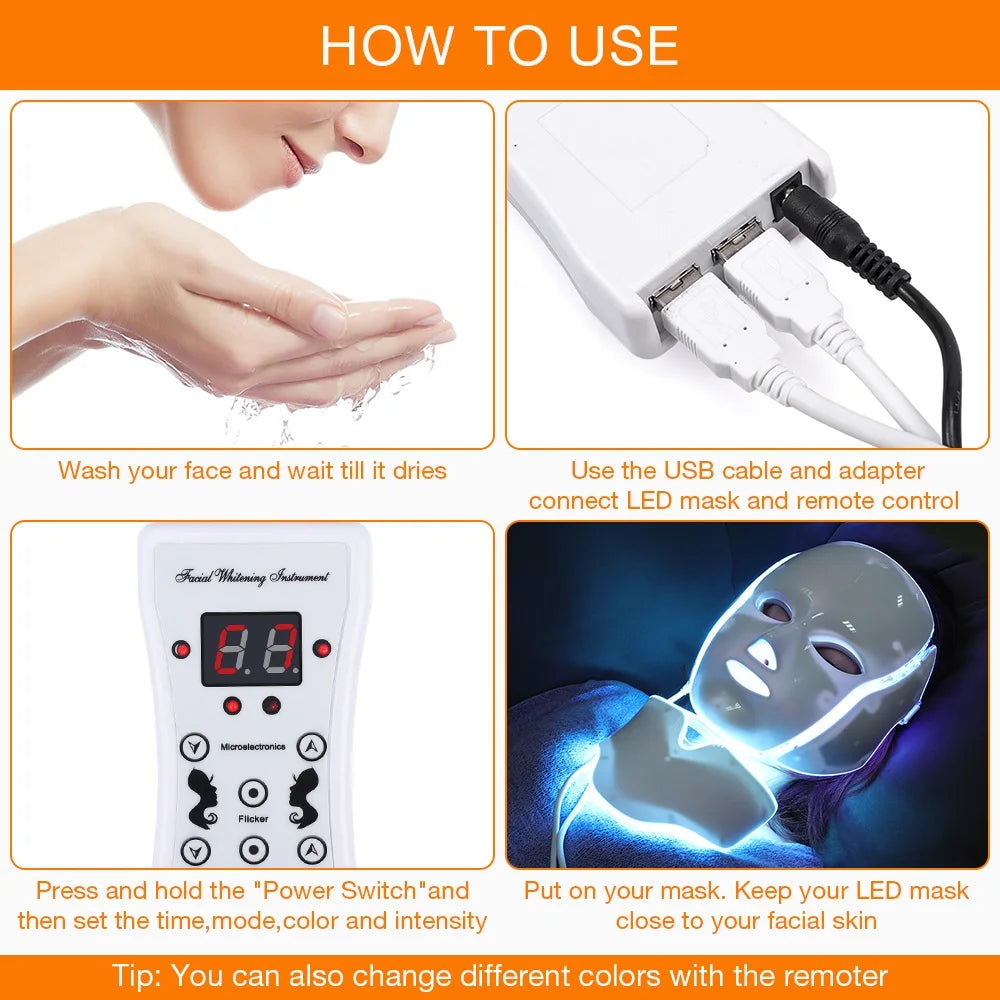 Glowory™   7-Color LED Face & Neck Mask